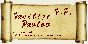 Vasilije Pavlov vizit kartica
